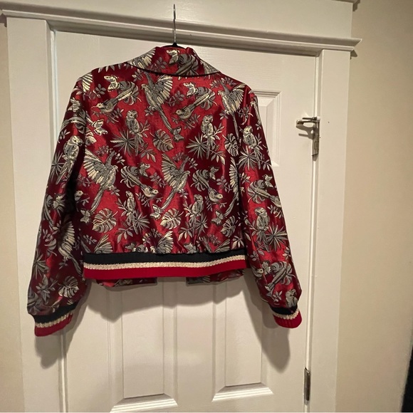 Roman USA MAROON BROCADE PRINT STRETCHED CUFF BLAZER (NWT) Size 6 - Picture 10 of 12